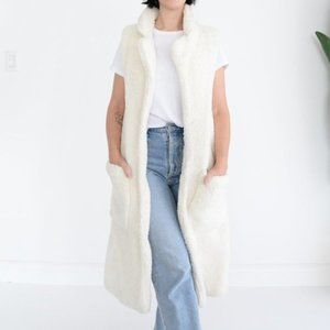 Anthropologie Saturday Sunday Maisie Sherpa Vest Cream Teddy  Vest Duster